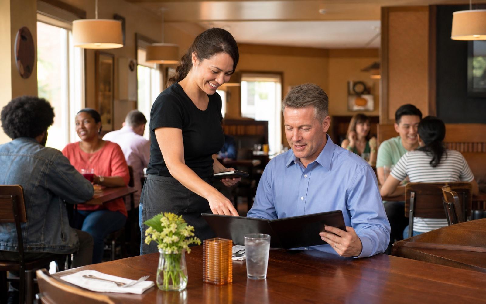 A welcoming restaurant dining room with set tables