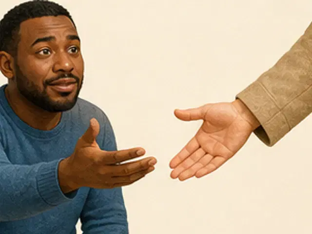 A person raising a hand to ask for help